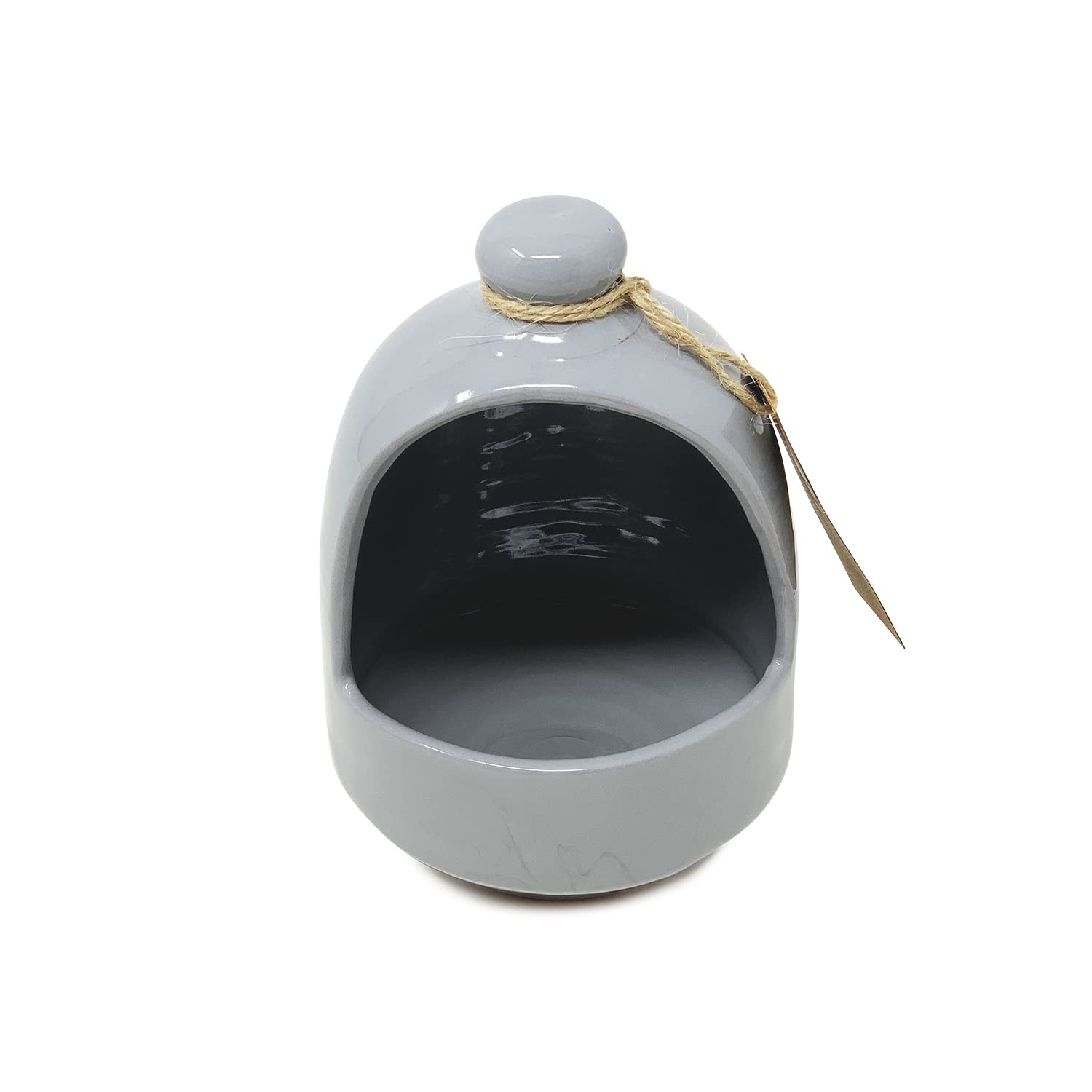 Verano Spanish Ceramics Grey Rustic Pastel Hand Dipped Salt Pig - Home Kitchen Restaurant Café Decorative Décor - Salt Cellar Pepper Seasoning Holder Caddy Spices Condiments Storage Pot