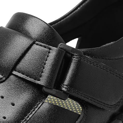 Men's Breathable Hand-Stitched Foot Cover Casual Beach Lazy PU Foreign Trade ls Men's Outdoor Shoes Black 454