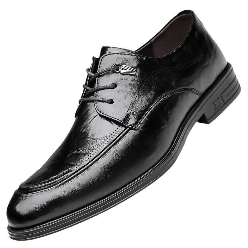 Fashion Business Formal Derby Men's Shoes Breathable Comfortable Casual Retro Oxford Lace-Up Dress Footwear
