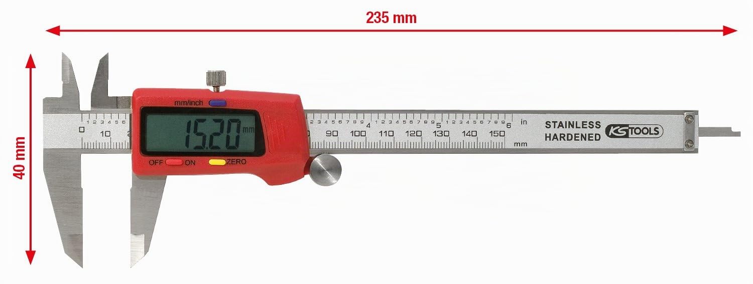 KS Tools 300.0532 Pie de rey digital de 0 - 150 mm