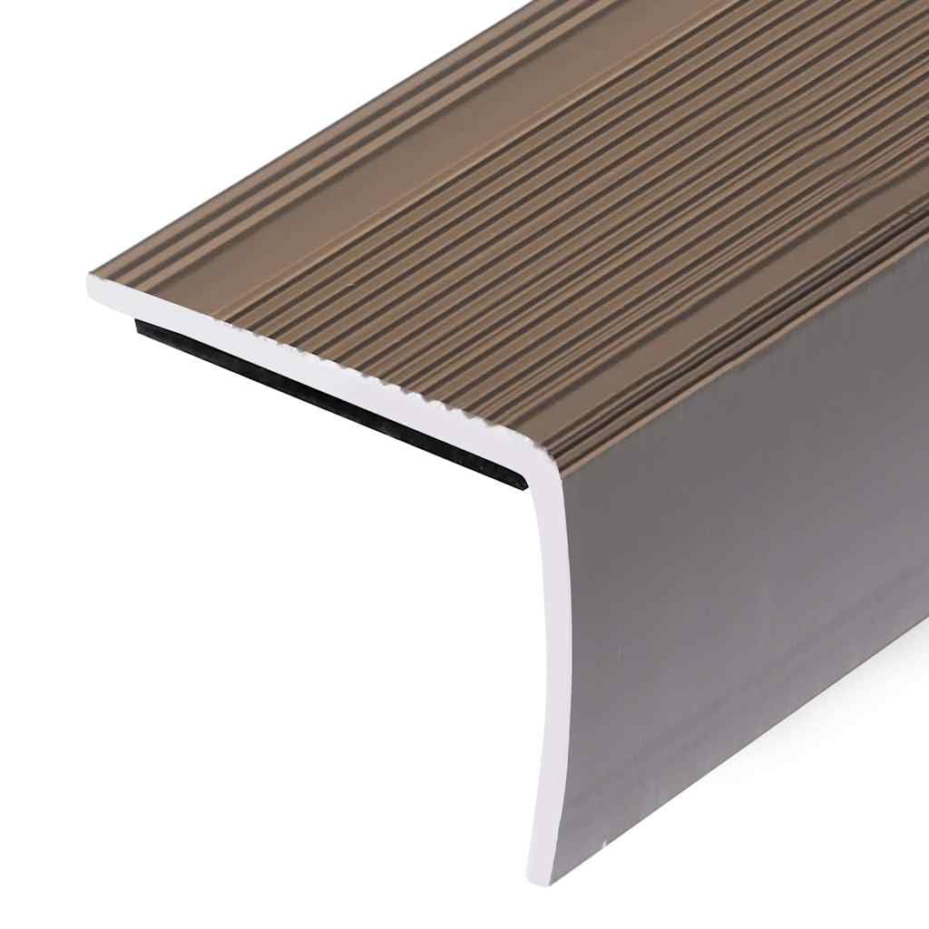 Gecheer Cantoneras para Escalera de Aluminio, Protección Estética Marrón, 100 cm, Fácil Instalación con Cinta Adhesiva