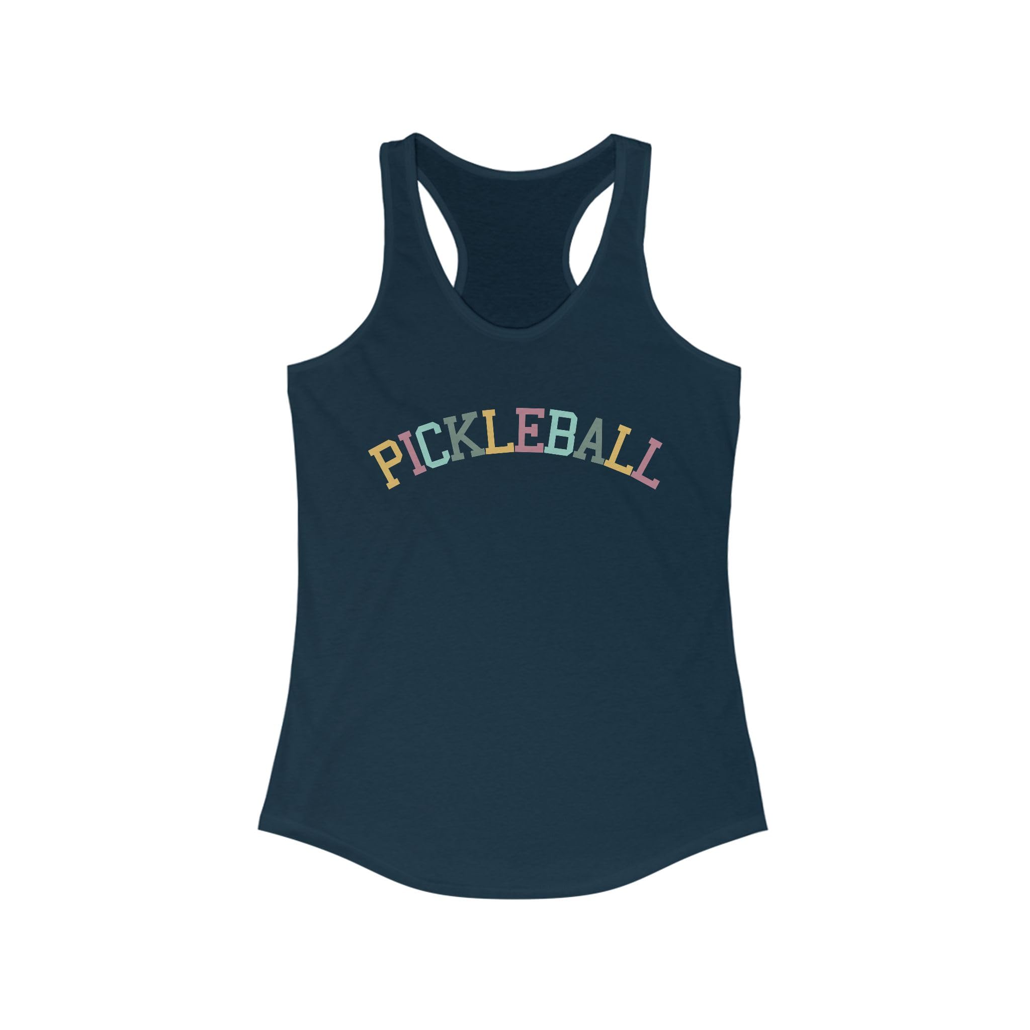 Pickleball Racerback Slim Fit Women's Tank Top - Colorful Arched Pickleball - Pickleball Tank Top for Women