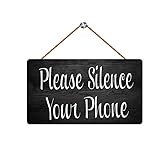 Rustic Wood Decor Sign Please Silence Your Phone Custom Wood Sign Refrain Fromhome Wooden Wall Sign Vintage Sign Wall Decor for Home Decoration and Friends Gift 8x12Inch