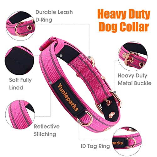 Collar para perro con neopreno acolchado y cierre de hebilla, mediano rosa miniatura 3