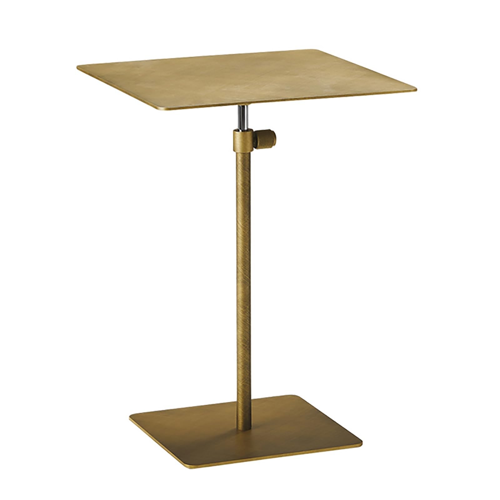 Tavolino Estremità Regolabile In Altezza, Tavolino In Acciaio Inossidabile Struttura In Metallo Impermeabile Ottimo Per Interni Ed Esterni (Color : Gold - square - 35cm)