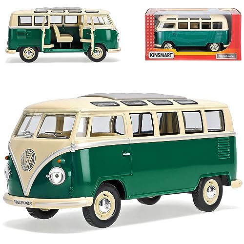 Generisch Volkwagen T1 Grün Weiss Samba Bully Bus 1950-1967 1/24 Modellcarsonline Modell Auto