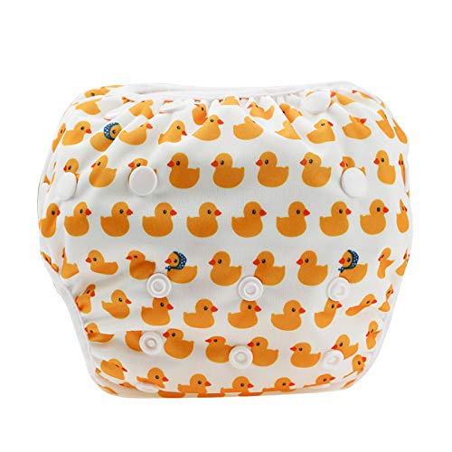 ROAH Tamaño Libre bebé Ajustable Reutilizable Impermeable Transpirable Verano Piscina Entrenamiento Pantalones pañal Reutilizable(小鸭子)