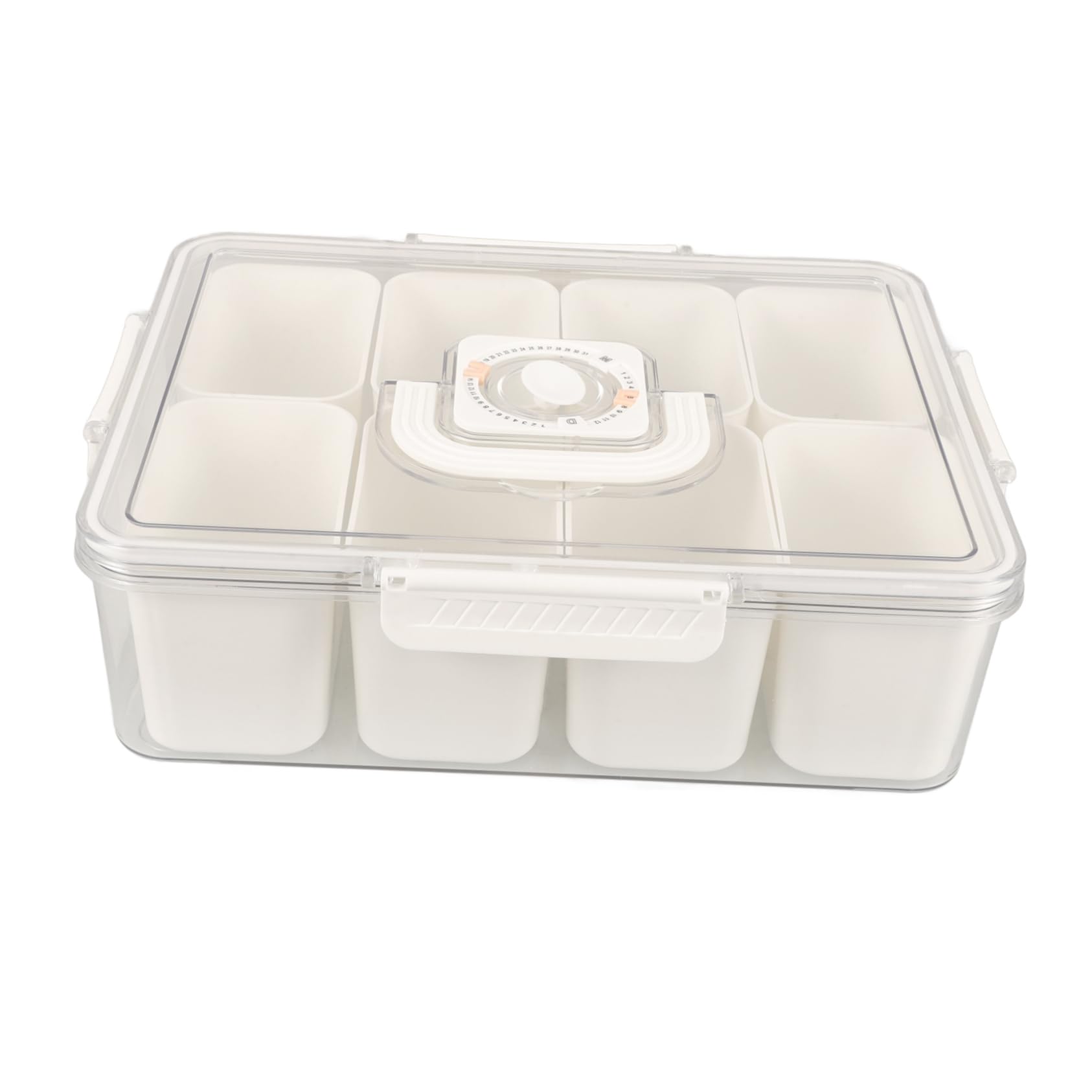Scatola porta snack portatile in stile europeo con manico, vassoio compatto per caramelle e frutta secca per una facile conservazione e divertimento in movimento