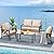 YITAHOME 4-Piece Patio Wicker Furniture Set with Wood Armrest, All Weather Rattan Conversation Furniture Sets for Backyard, Balcony, Deck w/Soft Cushions and Plastic Wood Table (Light Brown+Beige)