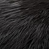 Qidkeo Faux Fur Fabric for Crafts, Gnomes, Animal Costumes, Cushions, Decorations Black 10x10in