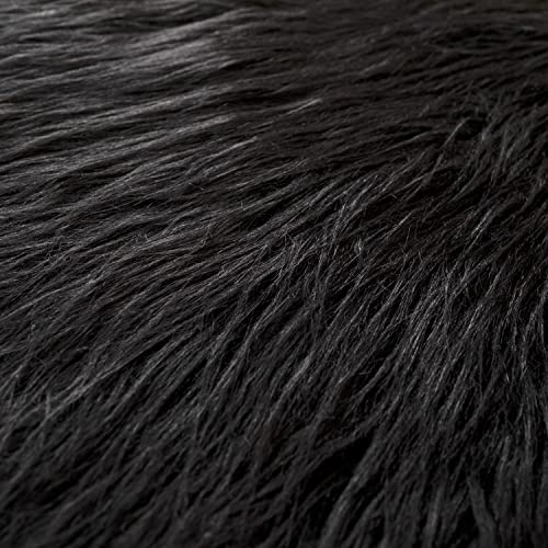 Qidkeo Faux Fur Fabric for Crafts Gnomes Animal Costumes Cushions Decorations Black 10x10in