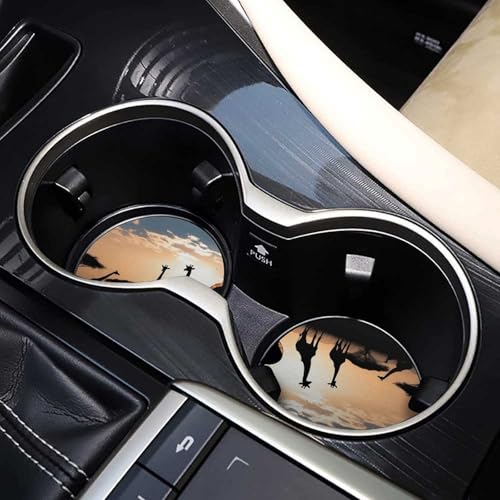Portavasos para auto con diseño de jirafas en hierba 2 pcs miniatura 7