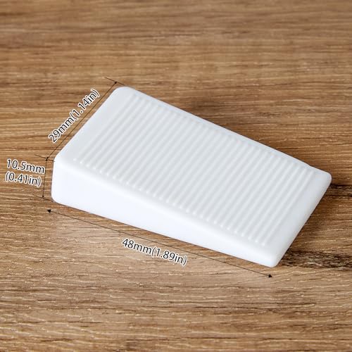 Image of 6-Pack White Shims for Leveling Furniture & Toilet - Trimmable Hard Plastic Wedges with Non-Slip Texture, Table Stabilizers & Wobble Wedges Rubber Type Levelers for Door, Table