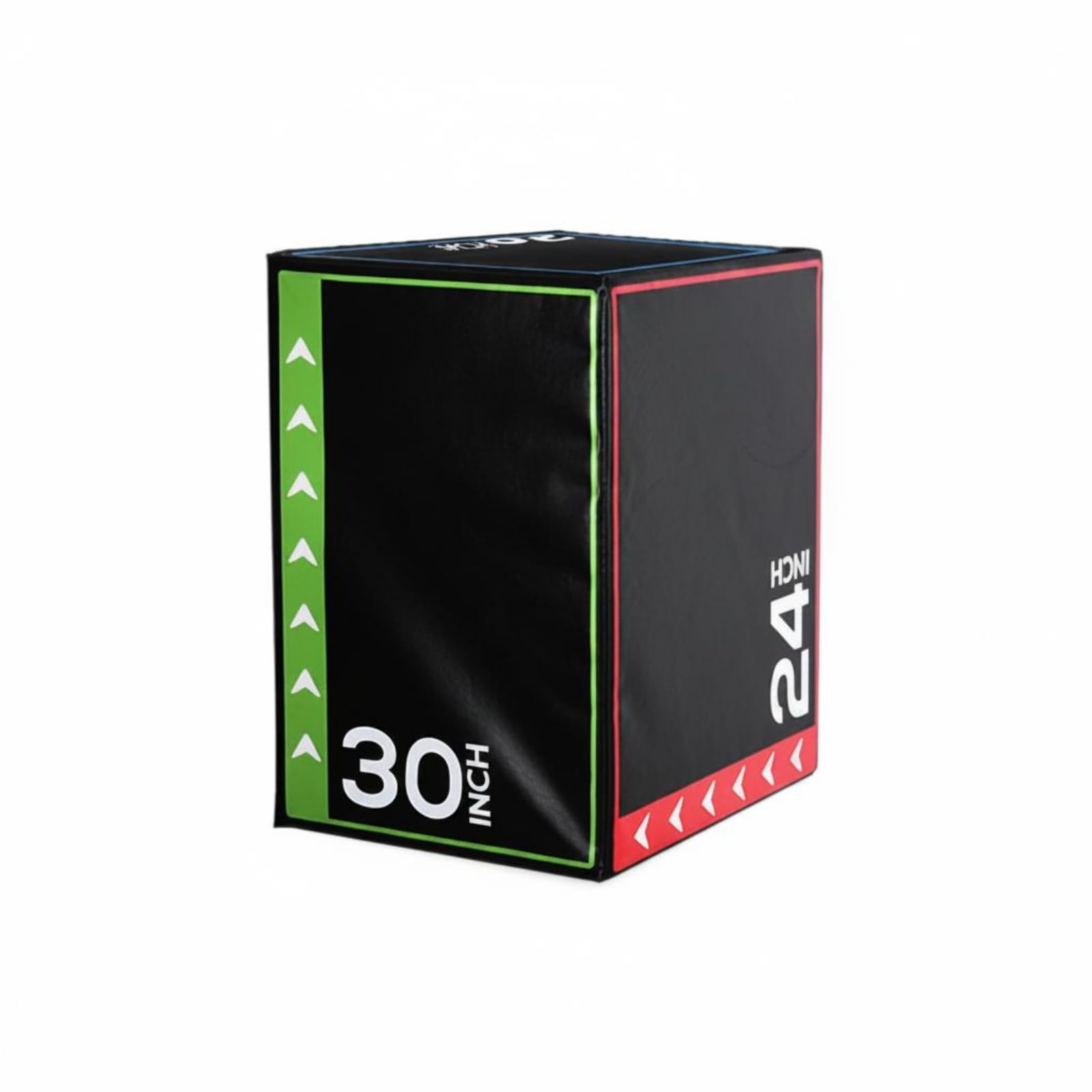 LOVIVER Children Plyometrica Cubo Salto Palestra Attrezzo Allenamento Stazione di Salto in Schiuma con Rivestimento Pvc per, Box Pliometrico Nero Con Bordi Verdi/Rossi E Numeri 30/24, 76x61x51cm, 6kg