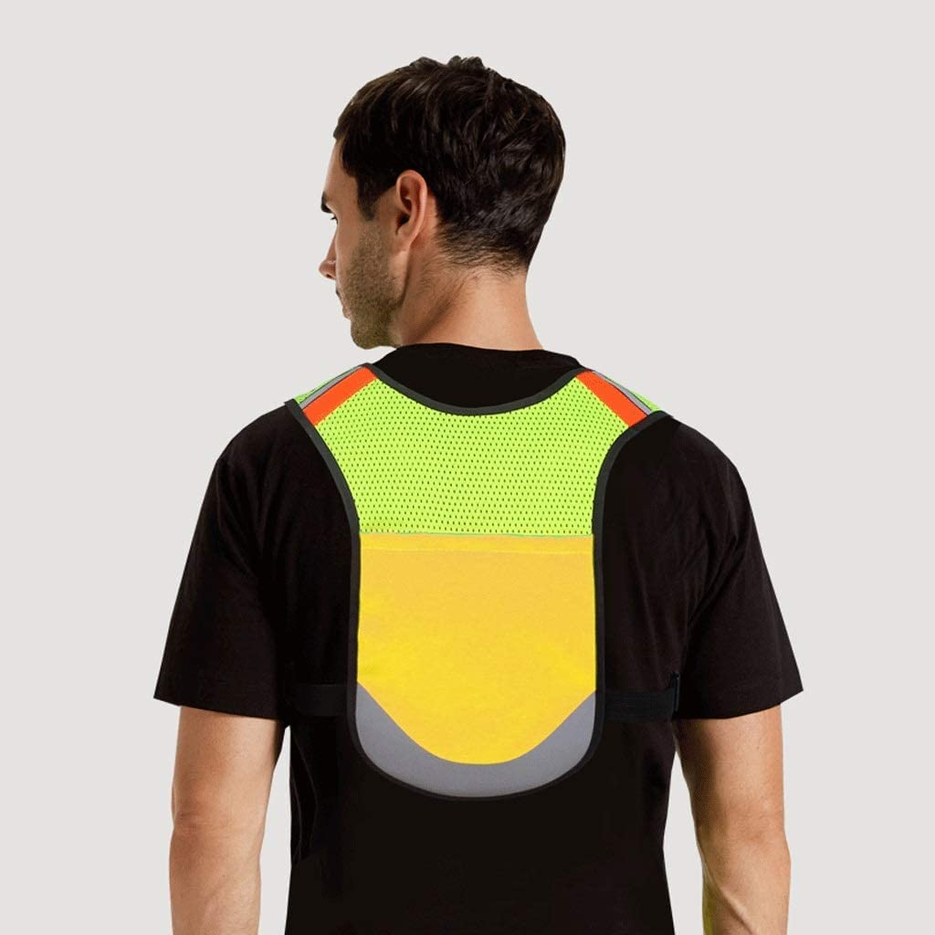Chaleco reflectante de alta visibilidad Chaleco reflectante de seguridad ajustable para correr de noche, andar al aire libre, caminar, trotar, chaqueta reflectante de seguridad (talla única F)
