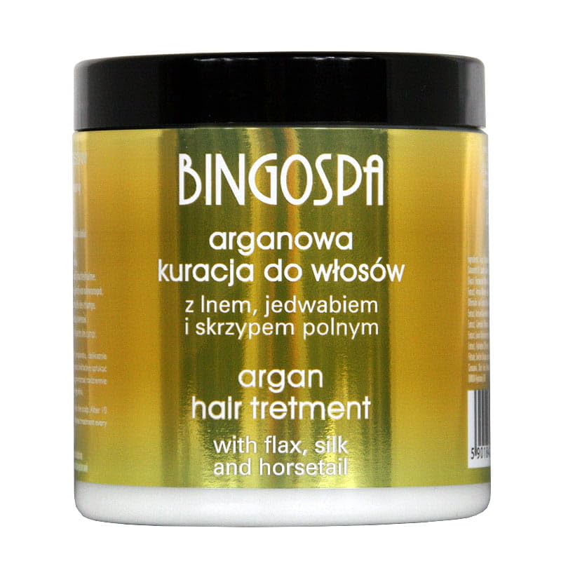 Trattamento per capelli all'argan con lino, seta ed equiseto di campo 250 g BINGOSPA