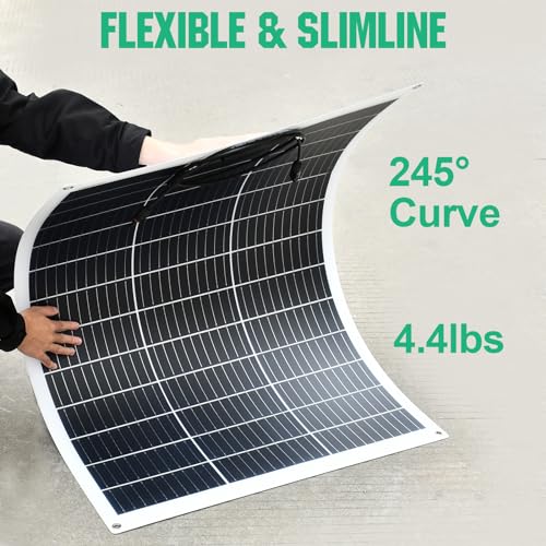 6. Bild von ECO-WORTHY 130W 12V Solarpanel Flexibel Monokristallines Solarpanel, Solarmodul mit Ladekabel für Wohnmobil Auto Boot 12V Batterien