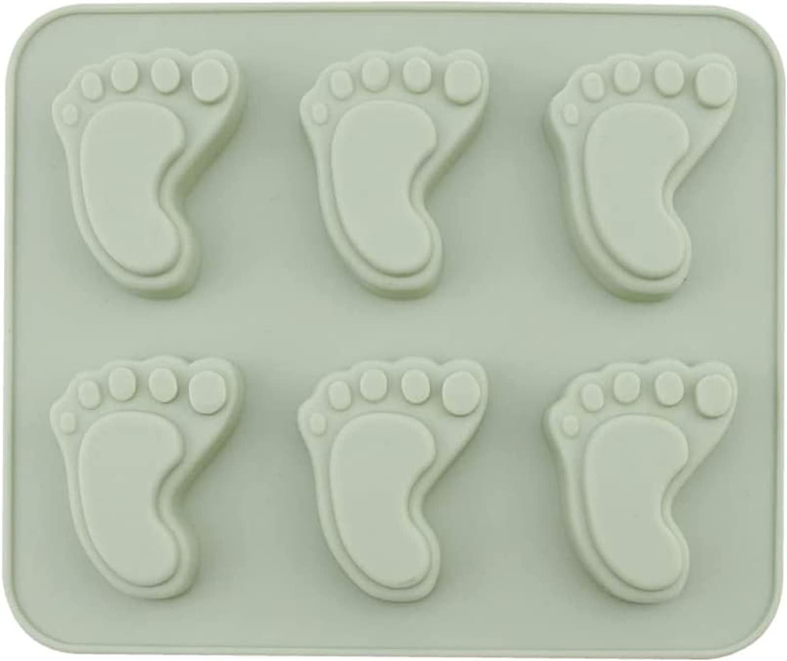 Zittop 1Pcs Baby Footprint Molds Foot Step Silicone Fondant Molds for Baby Shower Birthday Cake Decoration Candy Chocolate Cupcake Topper Decorating