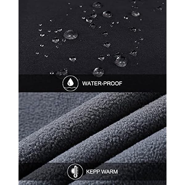 Outdoor Ventures Pantaloni impermeabili da uomo caldi foderati in pile da sci neve e escursionismo pantaloni Softshell con vita espandibile