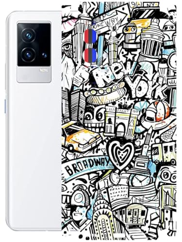 Image of AtOdds - Full Body Back Screen Guard Protector Film - Lamination Wrap Skin Sticker Compatible with IQOO 9 | Scratchproof Matte Finish (Graffiti 26)
