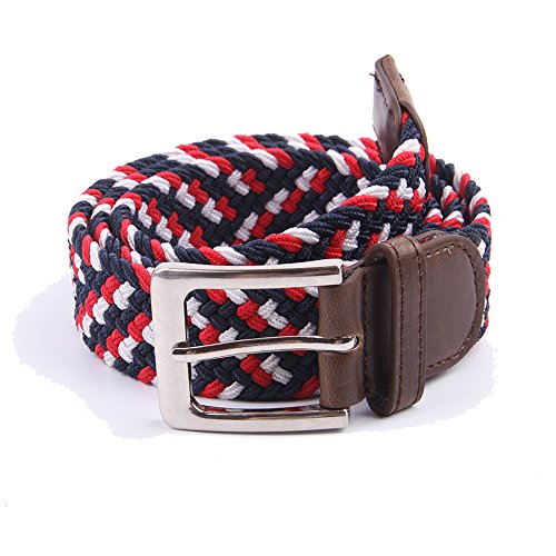 Image of Canvas Elastic Fabric Woven Stretch Multicolored Braided Belts