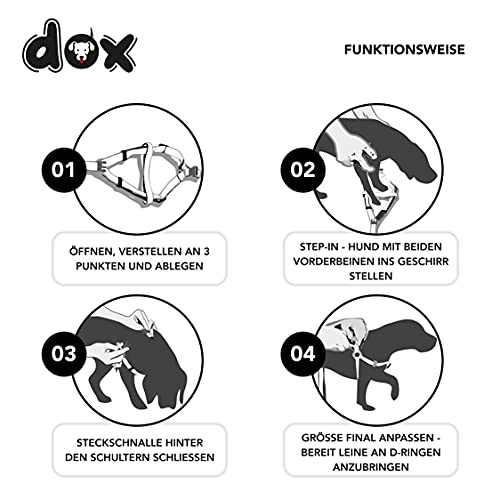 DDOXX Air Mesh Step-In Hundegeschirr - Verstellbare Brust Welpengeschirr für alle Größen - S (Schwarz)