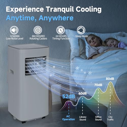 Image of Portable Air Conditioners, 3-in-1 8500 BTU Cooling Unit with Fan & Dehumidifier for Room, Quiet Operation, Cools up to 450 sq.ft, Complete Window Installation Kit for Home Office