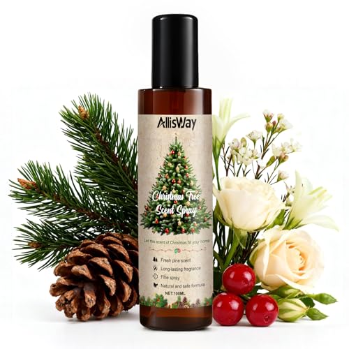 Ambientador Navidad, Fragancia de Árbol de Navidad, Perfumadores Ambientadores Pino, Aroma Fresco a Pino, Que Crea un Ambiente Festivo, Apto para Arboles de Navidad, Interiores o Ropa, 100 ml