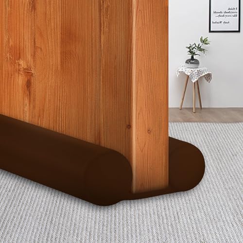 MAXTID 34' Door Draft Blocker Heavy Duty Soundproof for Bottom, Keep Noise, Pollution Air, Light, Odors, and Dust Out Coffee