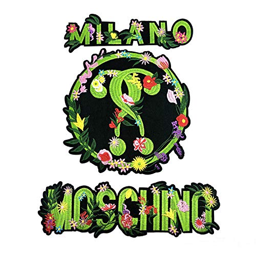 1 Set of Flower Embroidery Alphabet Cloth with Large Back Glue Patch and Embroidery Label Clothing Decoration Accessories(Green)