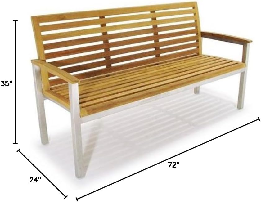Dimensional drawing of the Westminster Teak Vogue 5 Ft Bench