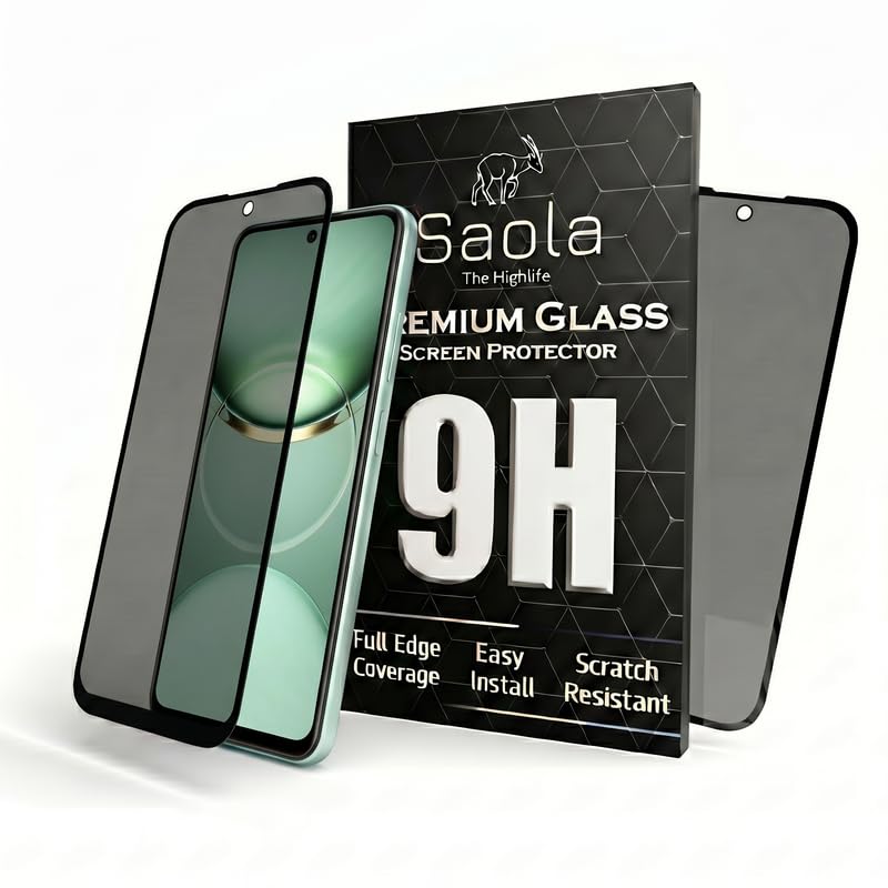 Image of Saola Ultra Privacy Tempered Glass For Tecno Spark 30C (PACK OF 1) with Free Installation Kit. Full screen Coverage. Free Replacement If Received Damaged - 6.67 inch