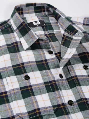 Image of Thomas Scott Men's | Checks | Full Sleeve | Regular Fit | 100% Cotton | Double Pocket | Spread Collar | Casual Shirt