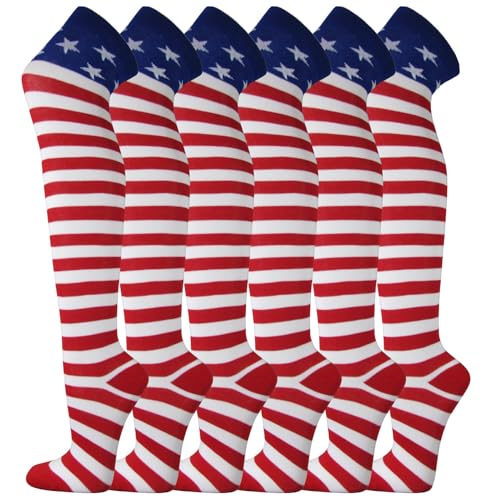 Image of COUVER Over Knee High Socks Women Warm Dress Tube Stocking Cosplay Socks Thigh High Leg Warmer - 6 Pairs