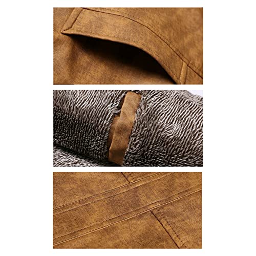 Jaqueta masculina de couro longa forrada com lã plus size casaco de lã gola de motocicleta jaqueta,