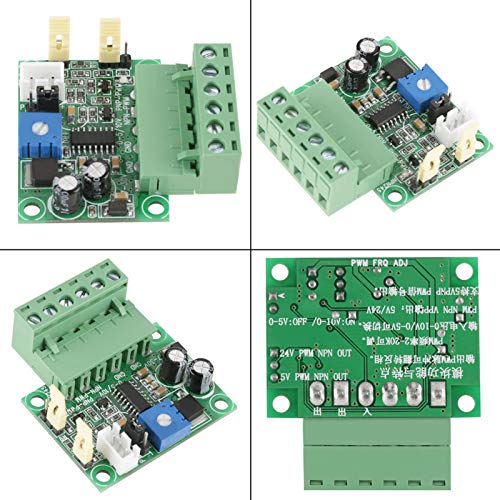 Tnfeeon Módulo Convertidor de Voltaje a PWM Convierte Entrada Analógica de 0-5 V o 0-10 V en Señal PWM de 0-100% Frecuencia Ajustable de 2 KHz a 20 KHz para Ingenieros de Control de Velocidad de