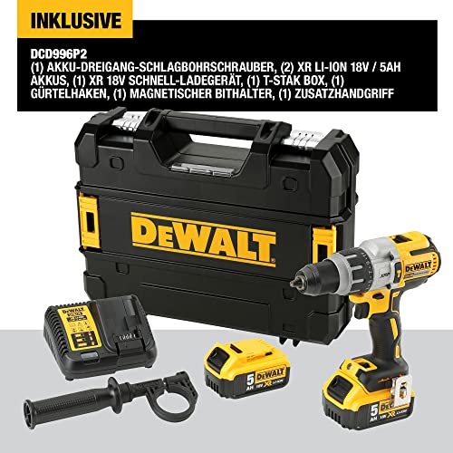 DeWalt Schlagbohrschrauber (18 Volt Akku-Dreigang, 11-stufiges Drehmomentmodul, drei-Stufen-LED mit 77 Lumen, inkl. 2x… – Bild 3