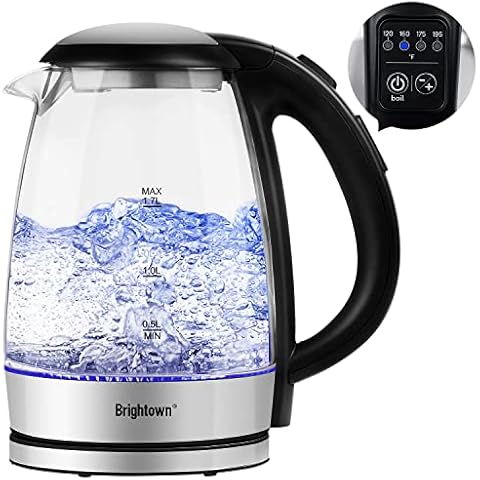 Temperature Control Glass Electric Kettle with LED Indicator (1.7L) Cover