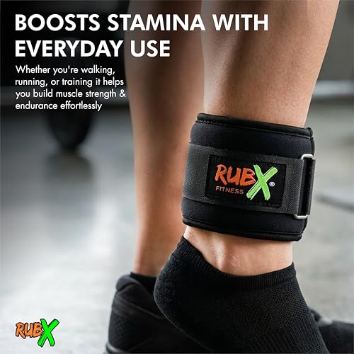 Image of RUBX Ankle Weights 0.5kg X2 Pcs Wrist Strap For Gym AnkleWeight Cuff 0.5kgs Leg Weight For Men & Women Weights For Legs For Training, Workout Unisex Weight Neoprene Resistance 0.5kg X 1 Pair