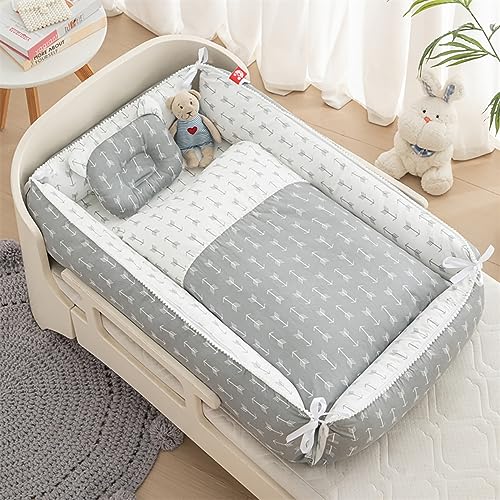Vricale ベッドインベッド ベビーネスト ベビーベッド 新生児 添い寝 軽量ベッド 快適な素材 ポータブル 簡単取り外し 洗濯可能 出産祝い 0-24ヶ月