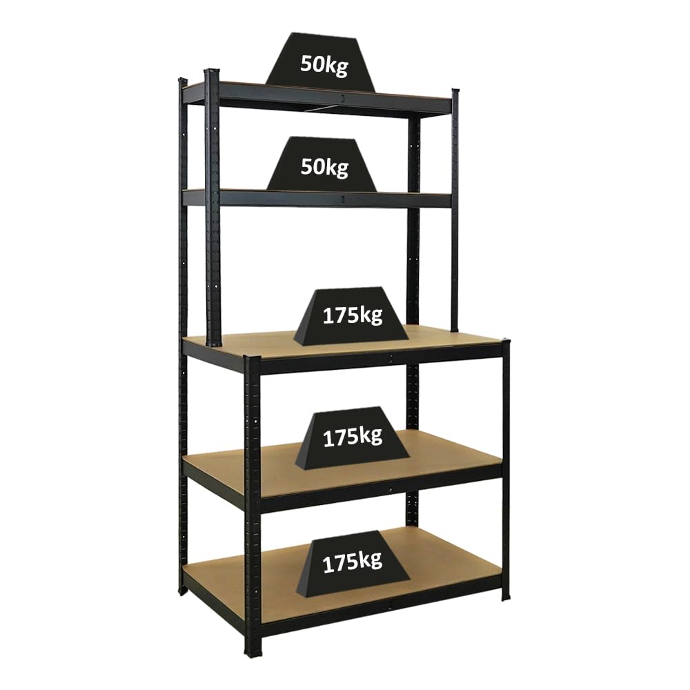 PROREGAL Profi Etabli Giant Beast | HxLxP 180x100x60cm | Capacité de Charge 175kg | Noir