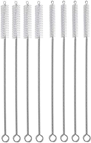 Image of YTM 8 Pcs Cleaning Brush for Pipe, Bottle, Straw | Sliver-White (Pack of 8)