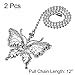 uxcell Butterfly Chromium Finish Pendant 12 inch Silver Tone Pull Chain for Lighting Fans Pack of 2