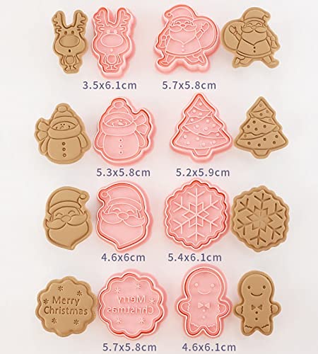 Foto von 8 Piece Weihnachten Keksausstecher, Ausstechformen Ausstecher Keksausstecher, für Keksteig, Gebäck, Donut, Fondant, Sugarcraft, DIY, Kuchendekoration, Schokoladenform Cookie