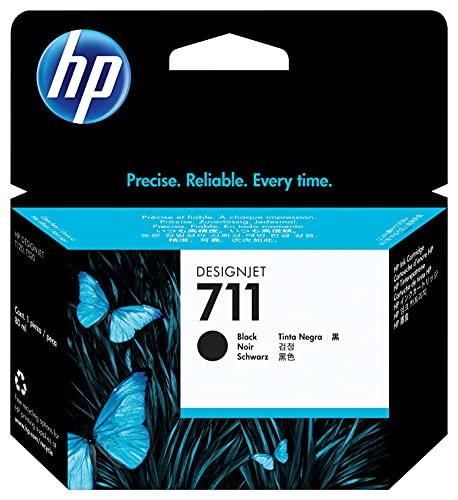 CZ133A Cartouche encre HP 711 noir 80 ml, haute capacité, encre HP d'origine, pour traceurs grand format HP DesignJet T120, T125, T130, T520, T525, T530 et tête d'impression HP 711 DesignJet