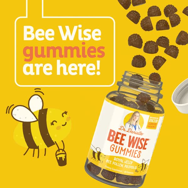 Doctor Danielle Bee Wise Gummies, Best Bee Pollen Supplement, Propolis, Royal Jelly, 60 Gummies - Image 3