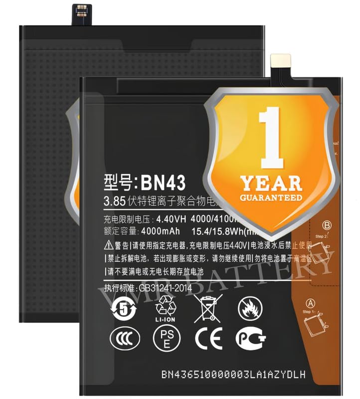 Image of Original BN43 Battery Compatible for Xiaomi Redmi Note 4 (2016100) - (4100mAh) - 1 Year Warranty K7