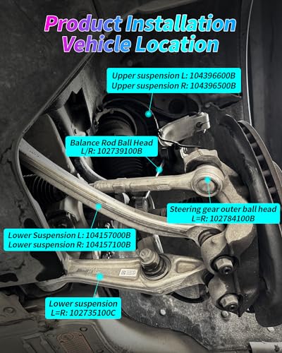 Bras de commande gauche Tesla Model S corrige usure pneu et vibration 104396600B