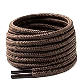 120cm / 47” long Brown round Strong Heavy Duty Hard Wearing Boot Laces Durable for Steel Toe Cap work Boots, Walking Hiking Boots, Dr Martens Shoe laces