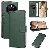 FMPCUON Handyhülle für Huawei Mate 60 Pro Plus Hülle PU Leder Handyhülle Lederhülle Klapphülle Magnet Kartenfach Flip Cover für Huawei Mate 60 Pro Plus Handy hülle Leather Wallet Phone Hülle - Grün